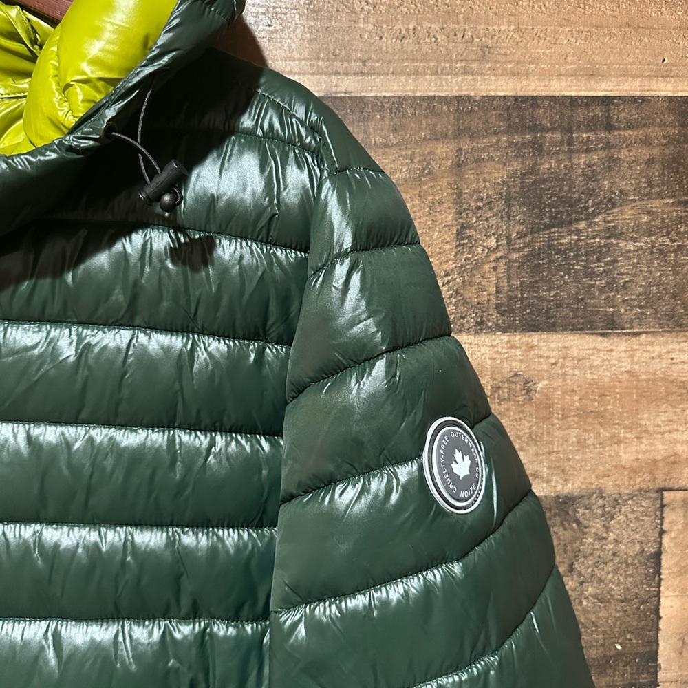 Noize Green Puffer Jacket Womens Full zip hooded - Picture 3 of 5